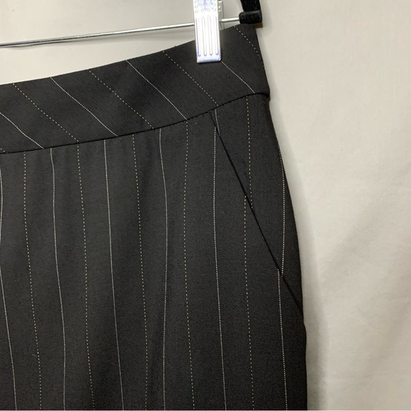 Escada black pinstripe pencil skirt large - Picture 2 of 9